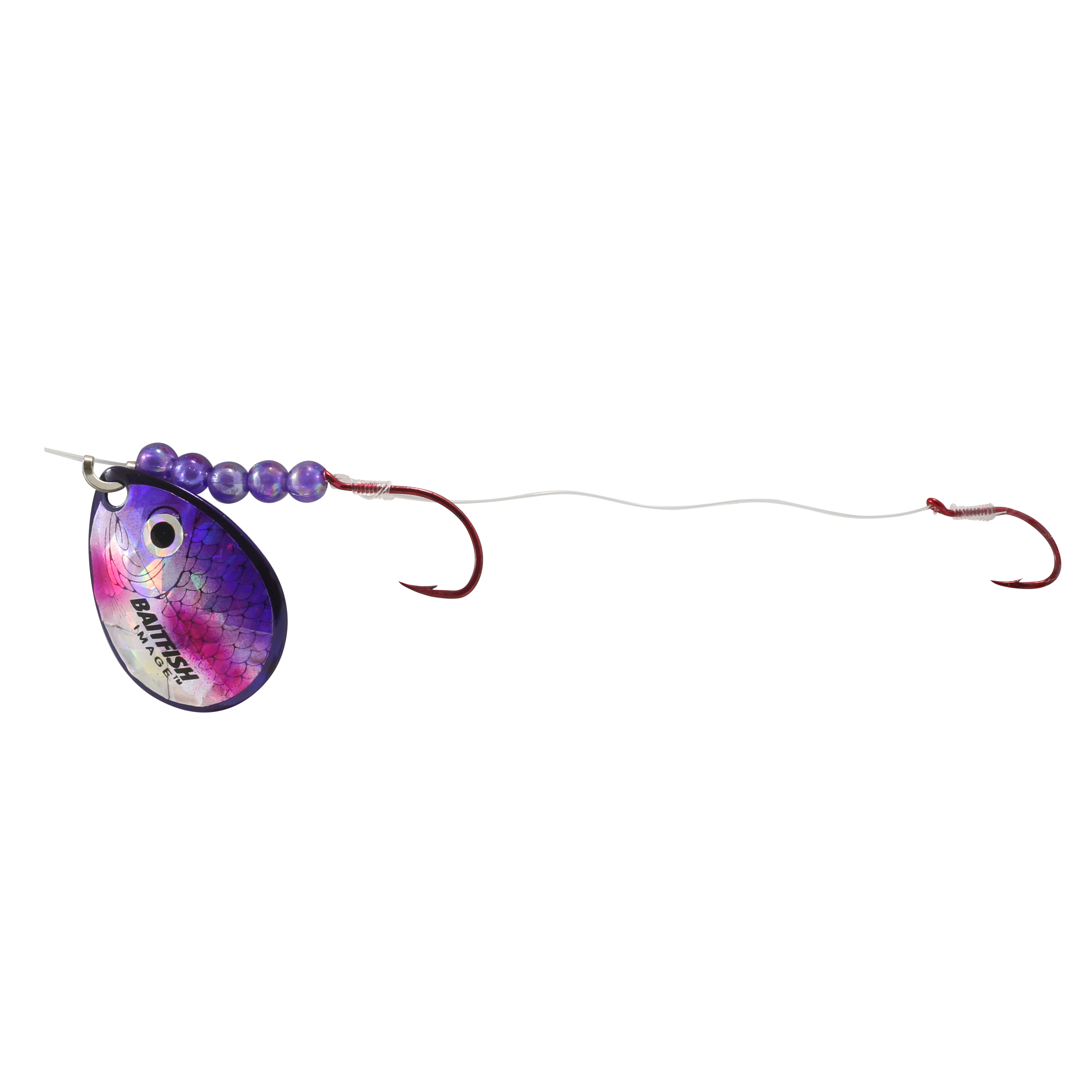 Northland Baitfish Spinner Harness, 60" Snell, #2-4 Hk, 1/Pk, Cisco Purple
