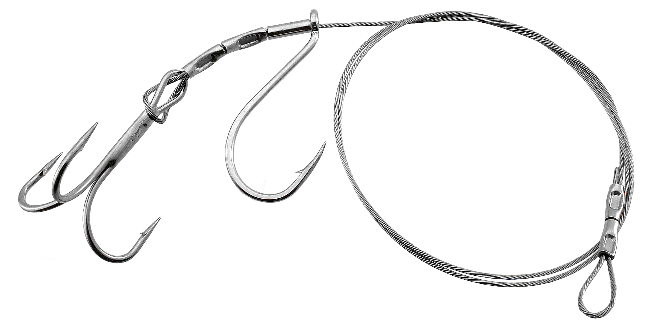 Gibbs Halibut Rig Wire/Looped End, 4/0 Treble Hk, 6/0 Single Hk