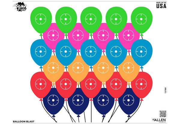 ALLEN EZ AIM FUN BALLOON BLAST PAPER TARGET 24" X 19" 4 PACK