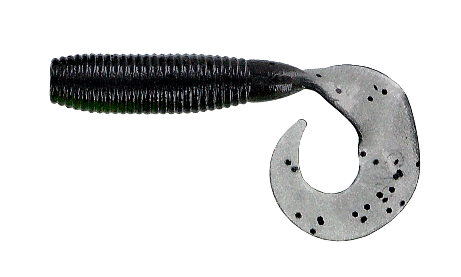 Yamamoto 4" Single Tail Grub, 20Pk, Smoke w/Large Black Flake