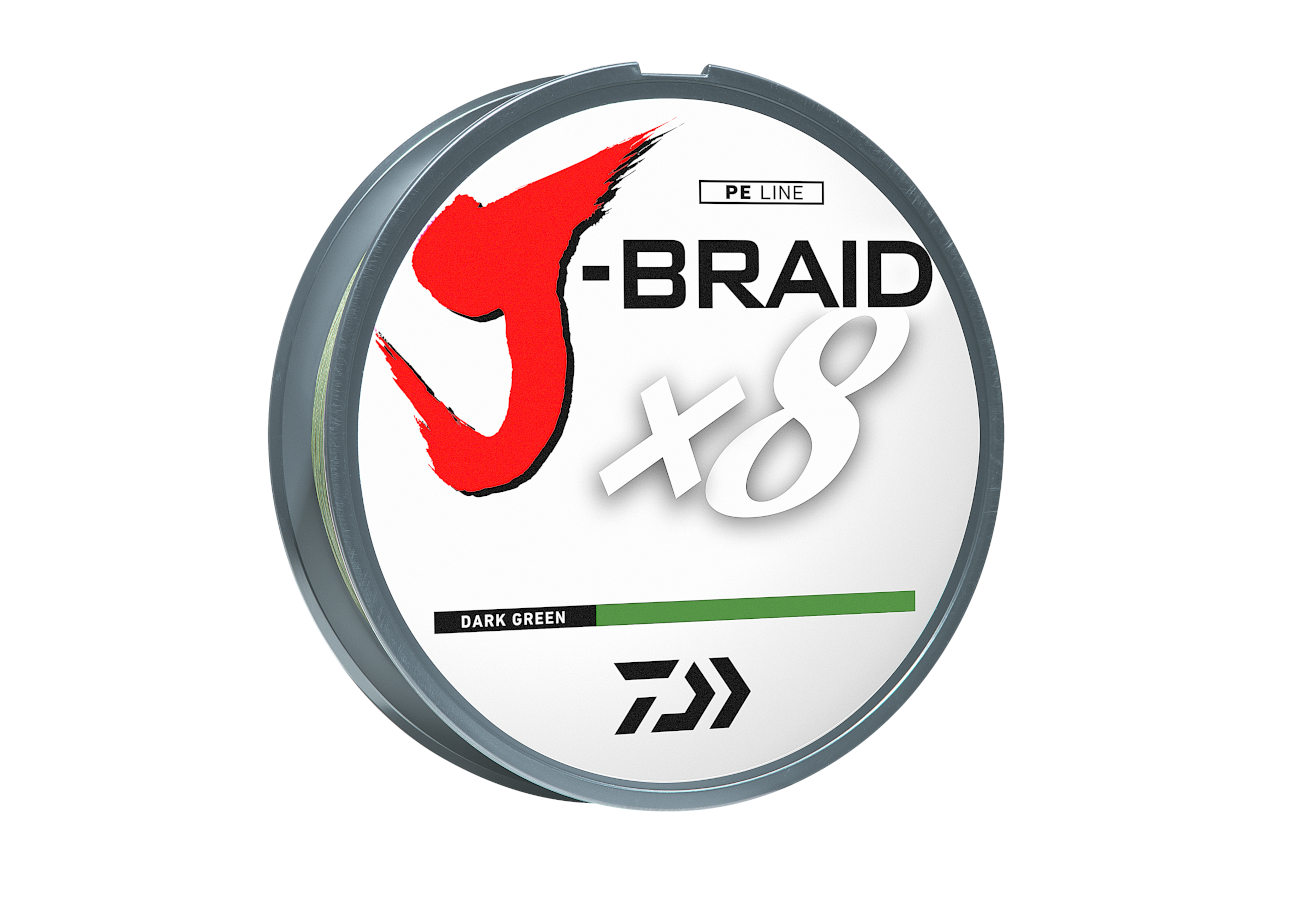 Daiwa J-Braid X8 8 Strand Braided Line 10 lb 300 yds, Dark Green