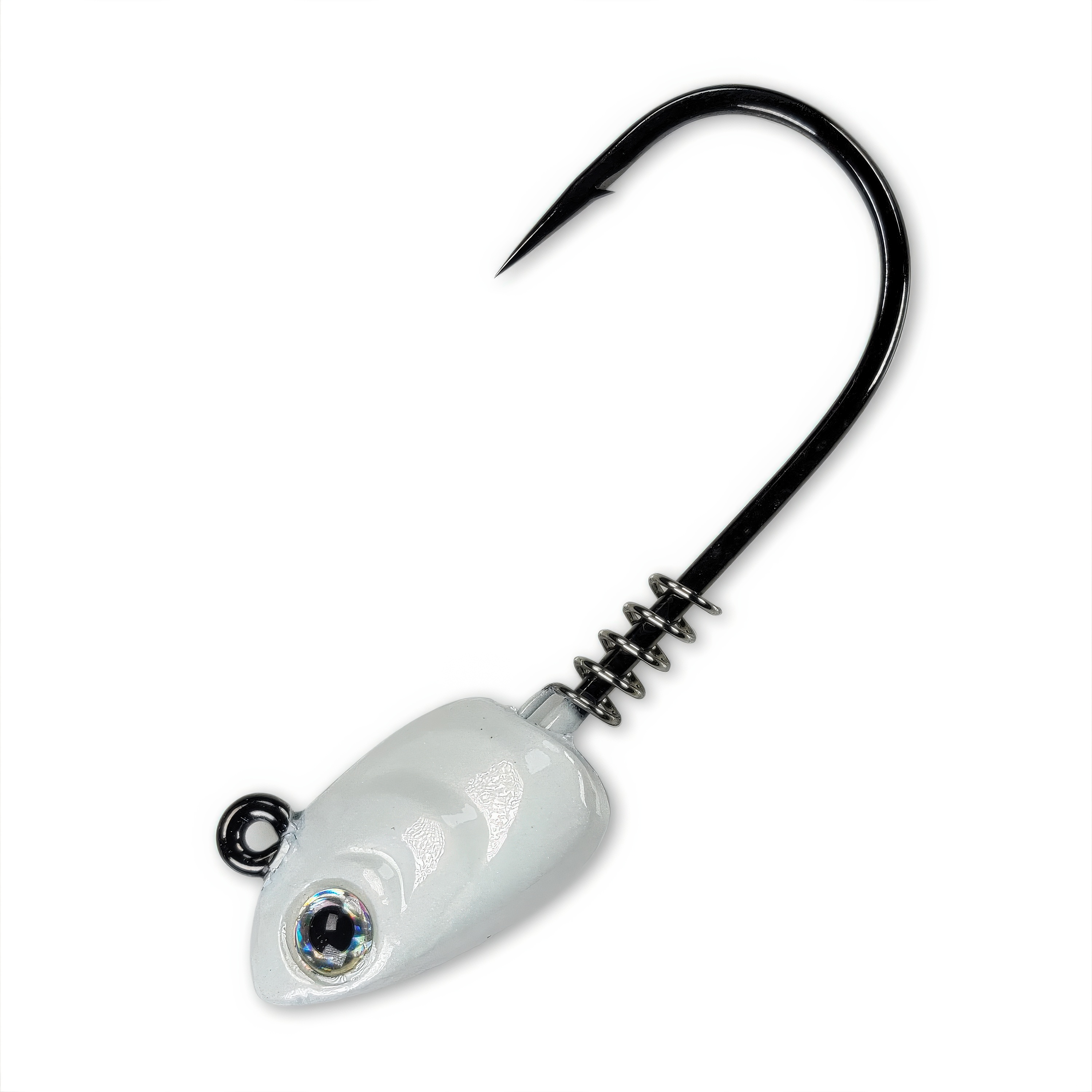 Gamakatsu Superline Swim Bait Head, #4/0(1/4oz), Pearl White/NS Black