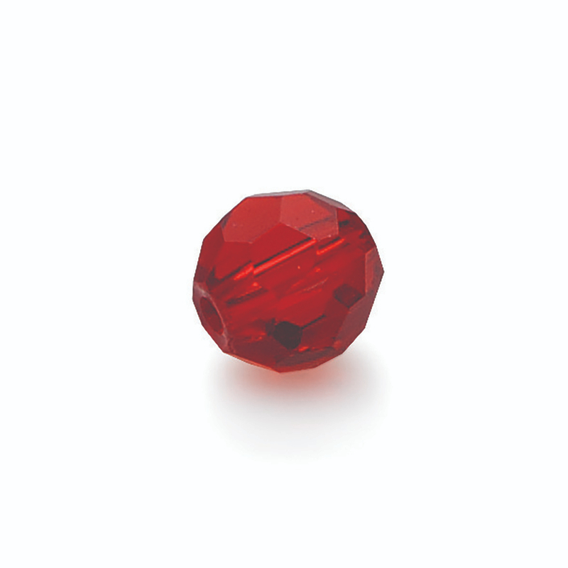 Lazer Sharp Red Faceted Glass Beads-8mm
