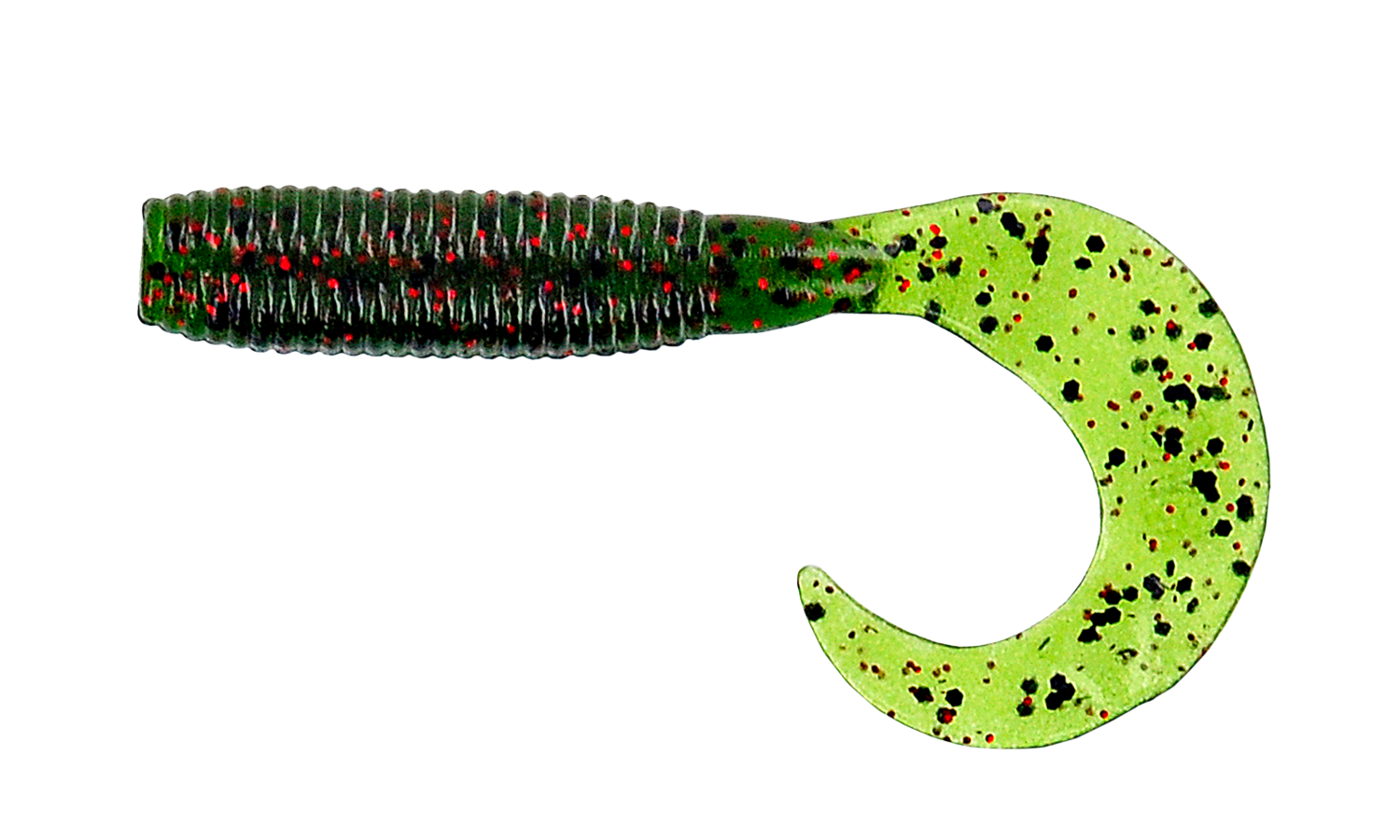 Yamamoto 4" Single Tail Grub, 20Pk, Watermelon w/Black & Red Flake