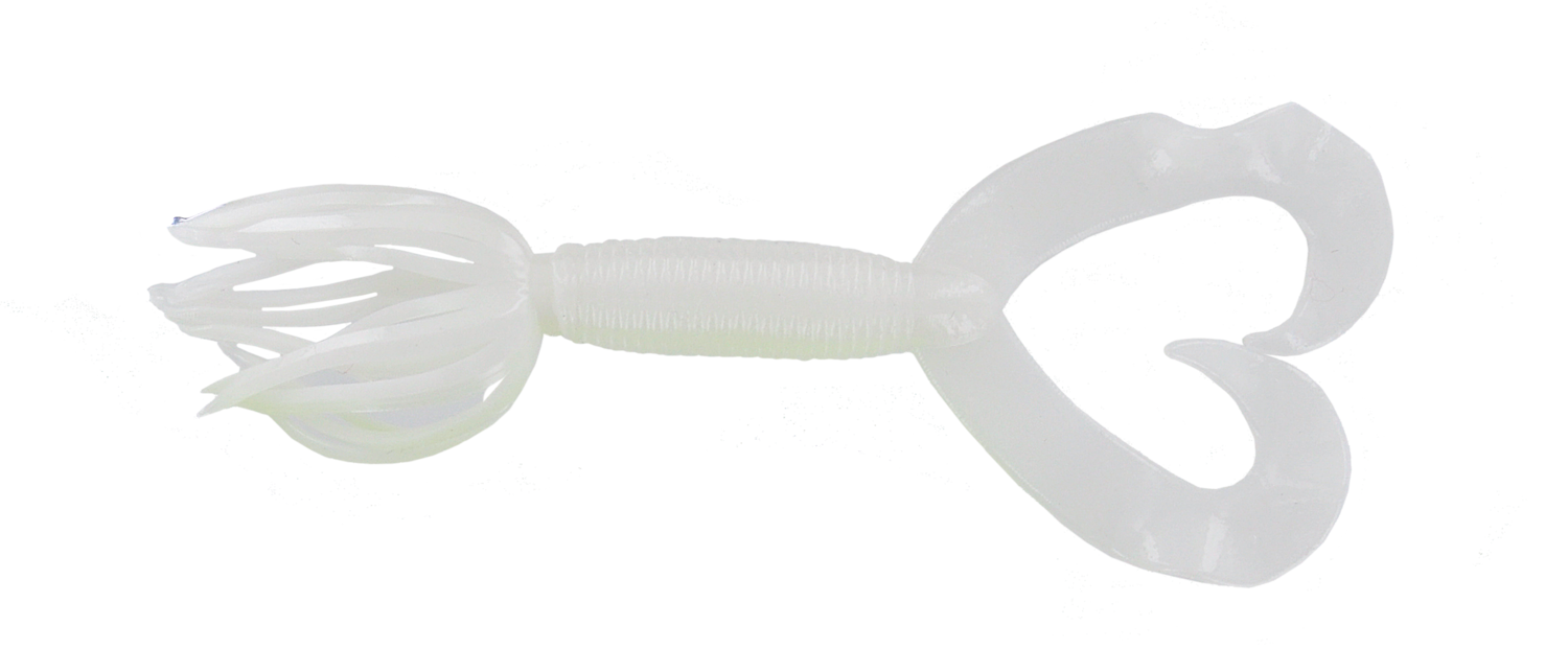 Yamamoto 5" Double Tail Hula Grub, 10Pk, Cream White