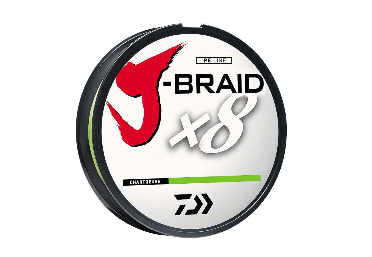 Daiwa J-Braid X8 8 Strand Braided Line 10 lb 150 yds, Chartreuse