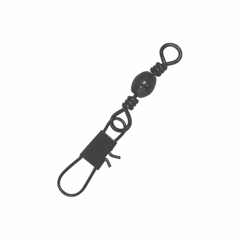 Eagle Claw Barrel Swivel, #3 w/Interlock Snap, Black