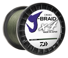 Daiwa J-Braid X4 4 Strand Braided Line 40 lb 300 yds, Dark Green