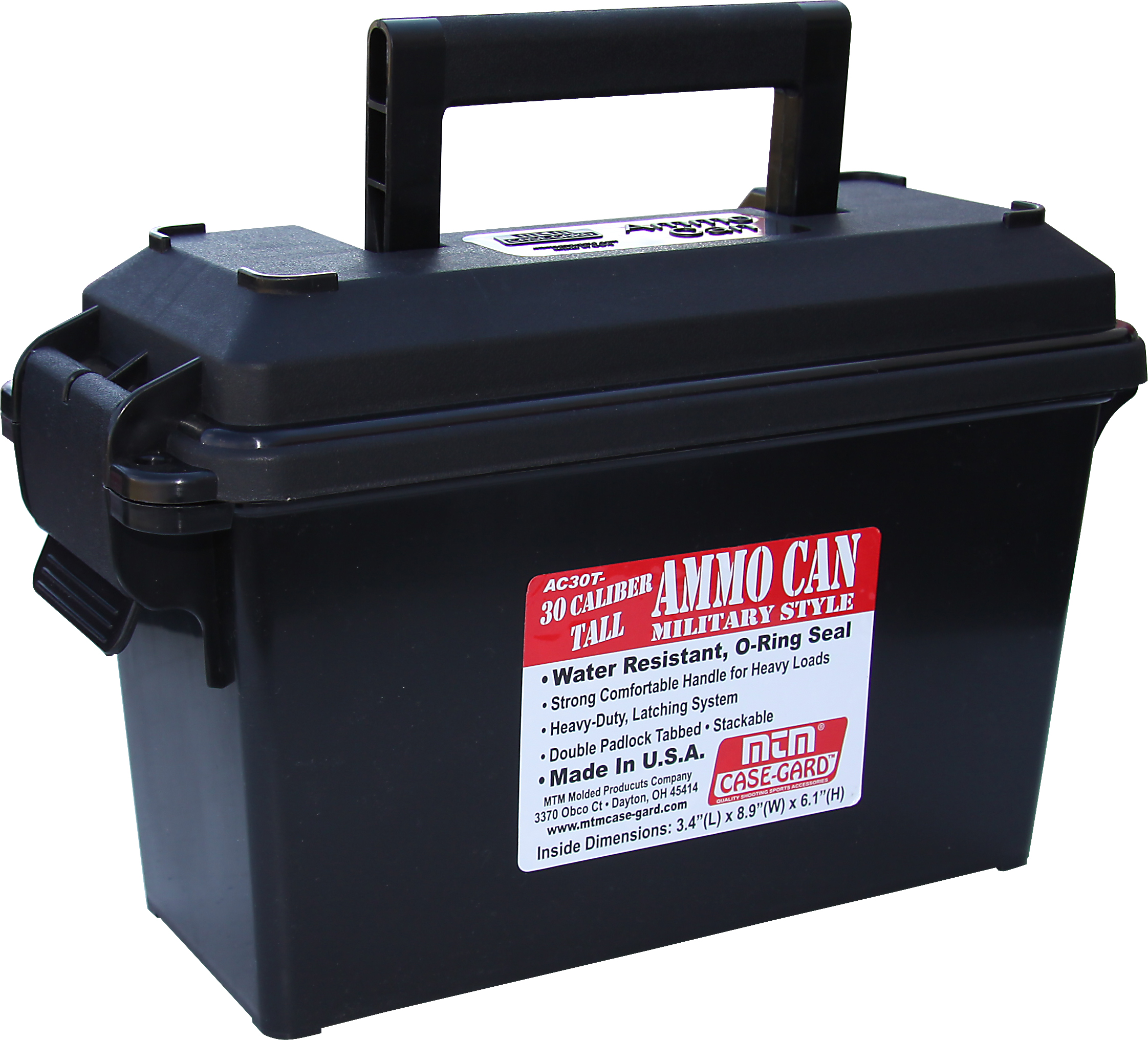 MTM Case-Gard Ammo Can 30 Caliber Tall - Black
