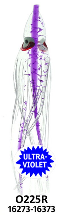 Yamashita Squid 4.5" Rigged-40 lb Test, 0225R-UV Purple Spatter
