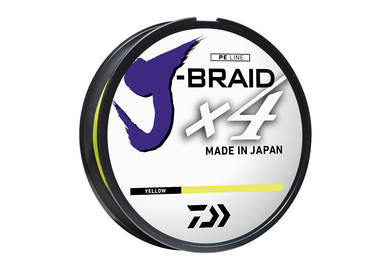 Daiwa J-Braid X4 4 Strand Braided Line 15 lb 150 yds, Yellow