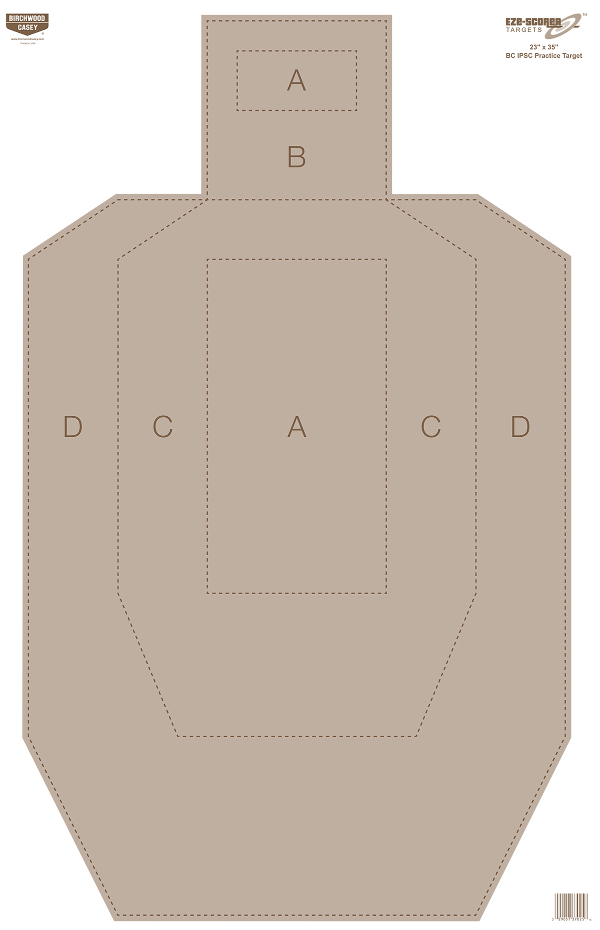 Birchwood Casey Eze-Scorer 23" x 35" IPSC Practice Paper - 5 Paper Targets (Folded)