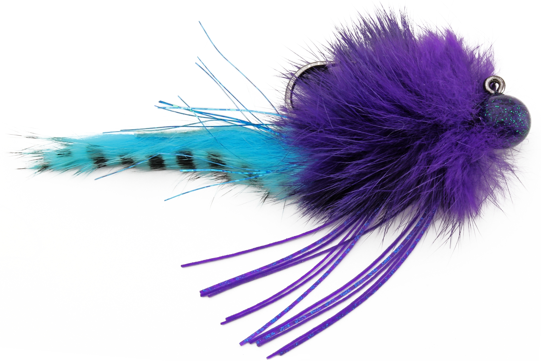 Zak Twitching Jig, 1/2 oz, Purple Collar, Light Blue Tail with Black Tip, Purple Head