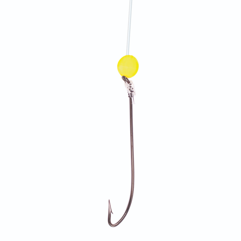 Lazer Sharp Flounder Corn Bead Snelled, Platinum Blk