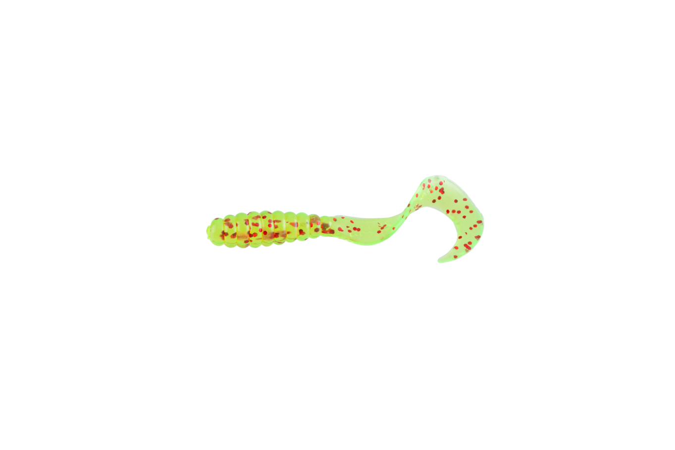 Mister Twister 3" Meeny Curly Tail 25/Pk-Chartreuse Red Flake