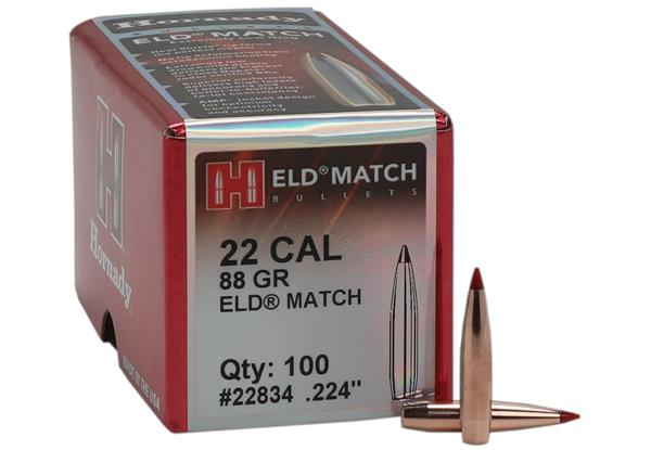 Hornady Bullet 22 Cal .224 88 Gr ELD Match