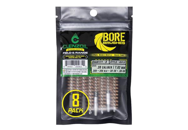 Clenzoil F&R Bronze Bore Brushes - 30 Cal Rifle - 8 Count