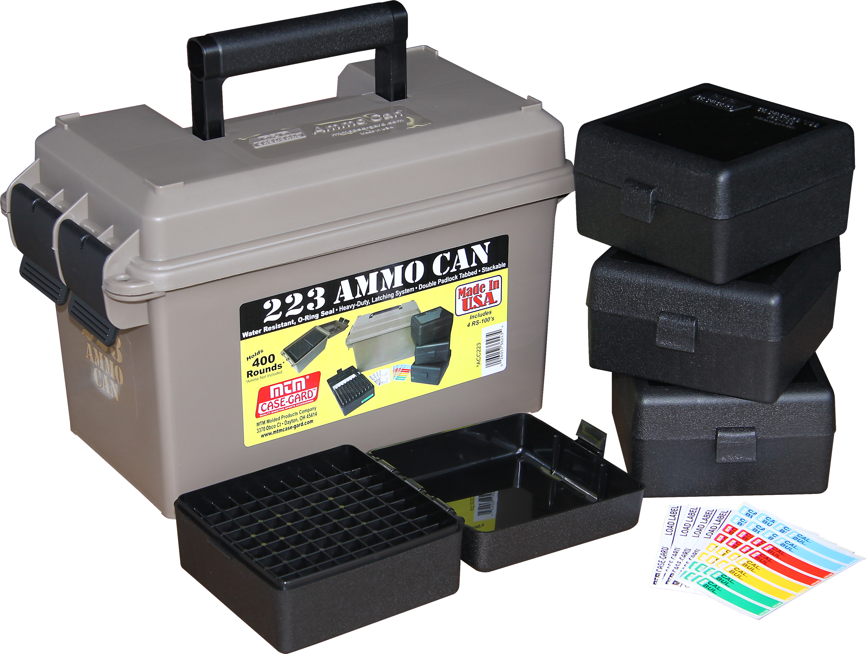 MTM Case-Gard Ammo Can Combo - AC50 in Dark Earth & 4 RS100 in Black