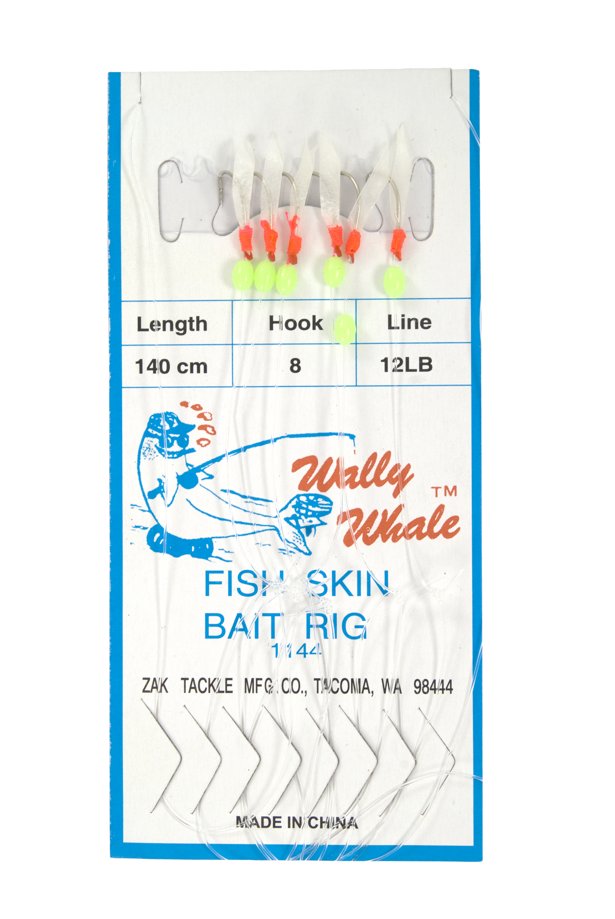 Zak Herring Jig, #8 Hk, 8/Pk, Fish Skin Glow Beads