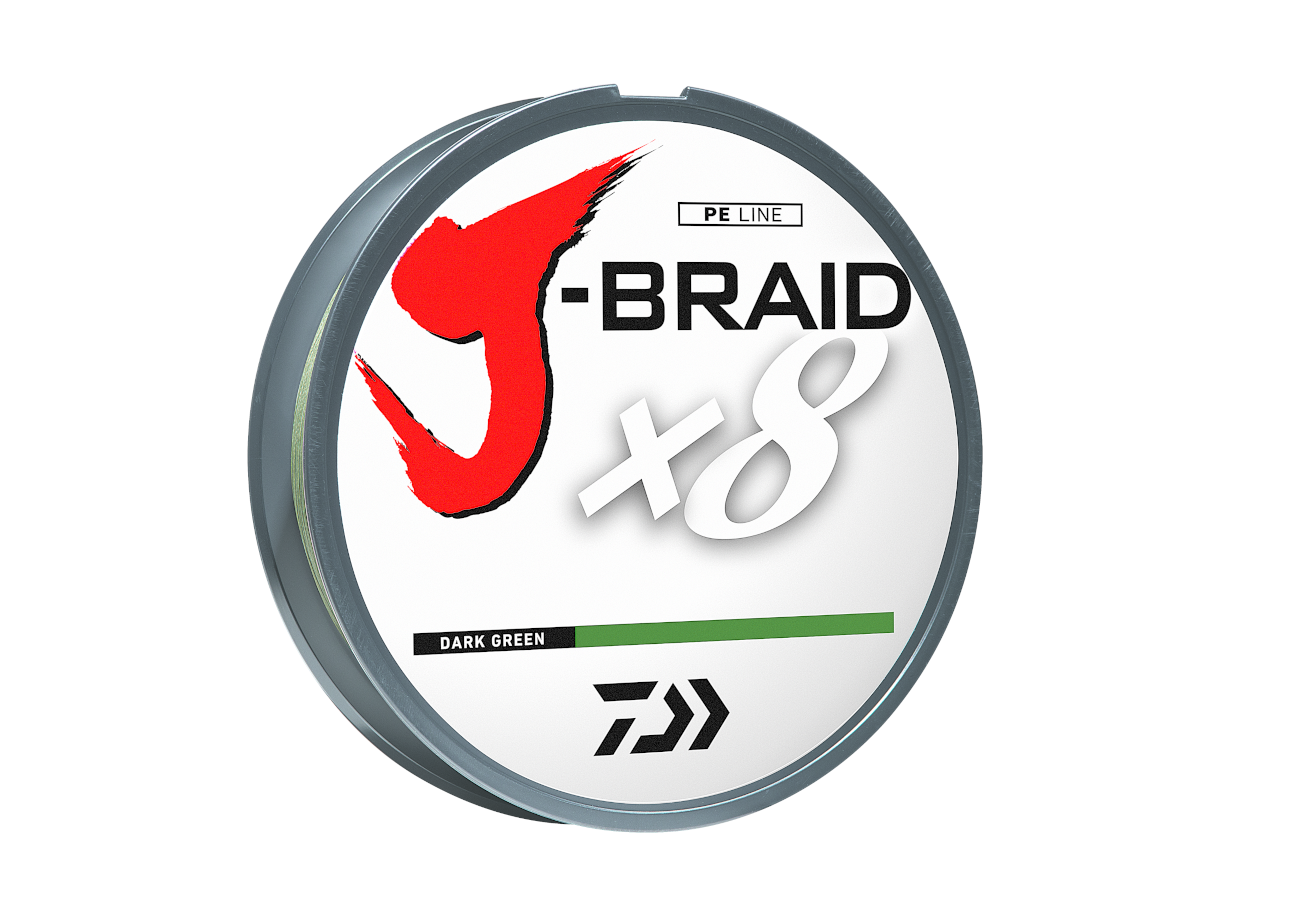 Daiwa J-Braid X8 8 Strand Braided Line 15 lb 300 yds, Dark Green