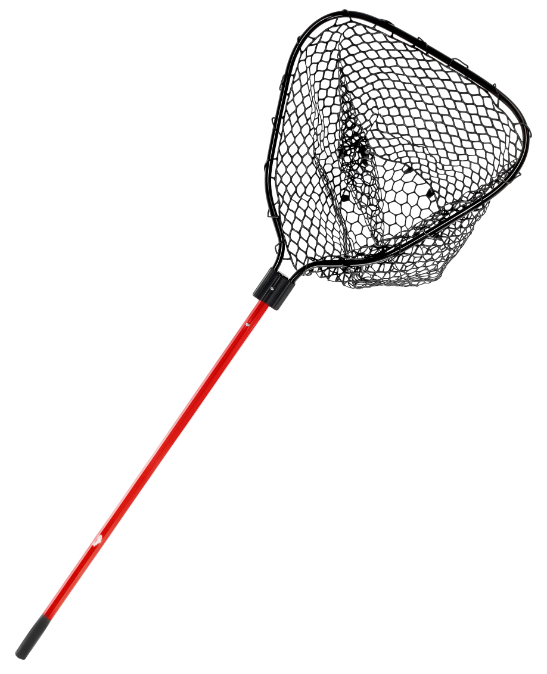 Gibbs Kokanee Net, Rubber Catch & Release Bag, 72" Handle-Red