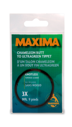 Maxima Knotless Tapered Mono Leader Chameleon/Ultragreen 7.5lb 9ft