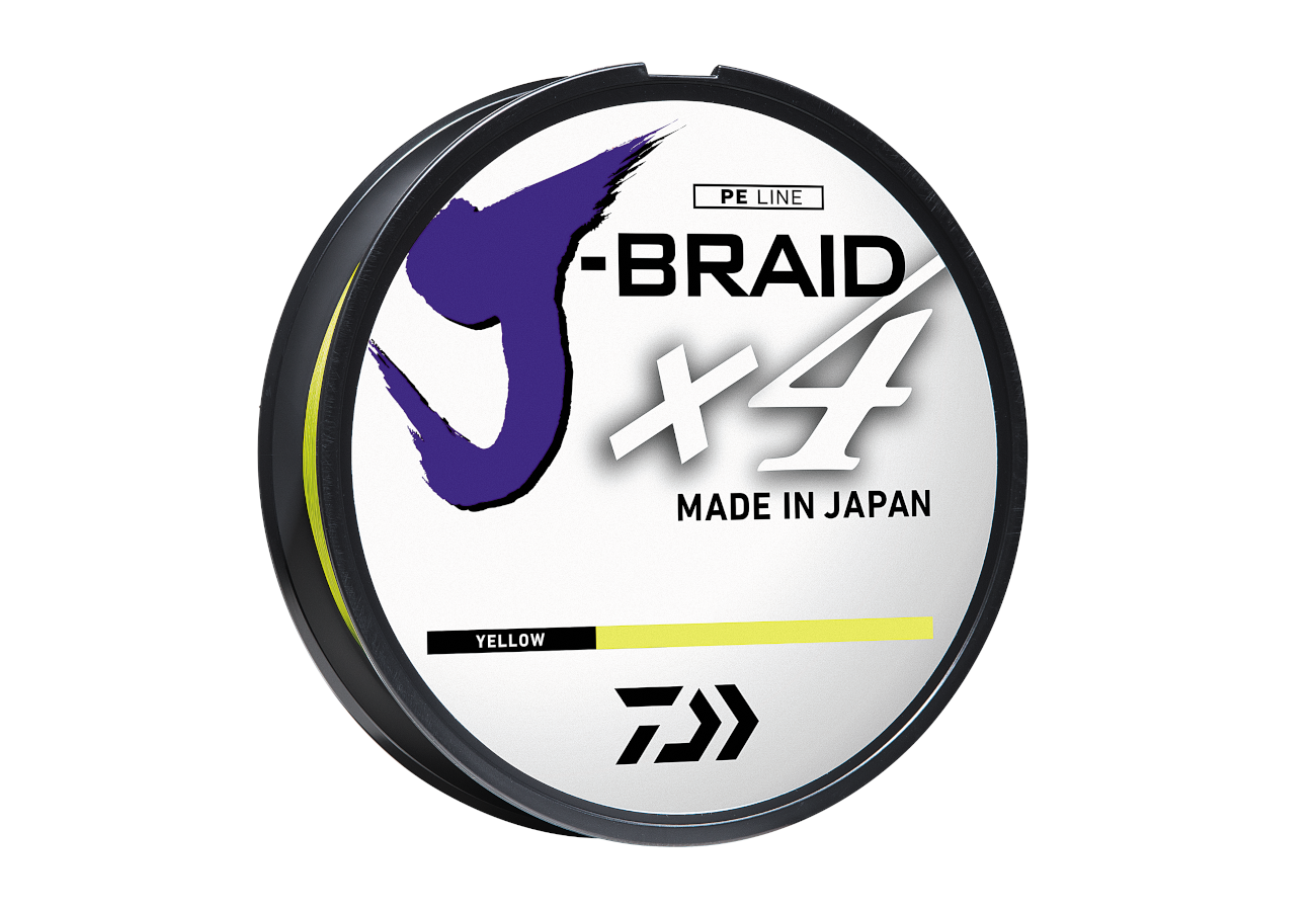 Daiwa J-Braid X4 4 Strand Braided Line 6 lb 150 yds, Yellow