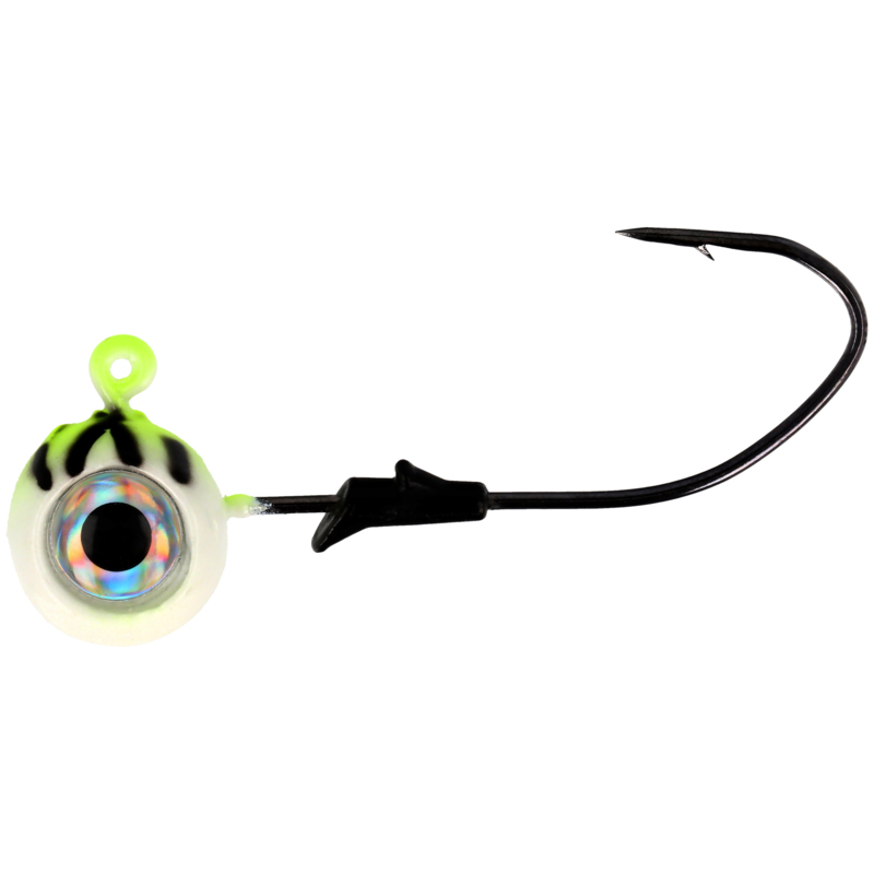 Lazer Sharp Pro-V Eagle Eye Jig-1/8oz, Chartreuse Tiger Glow