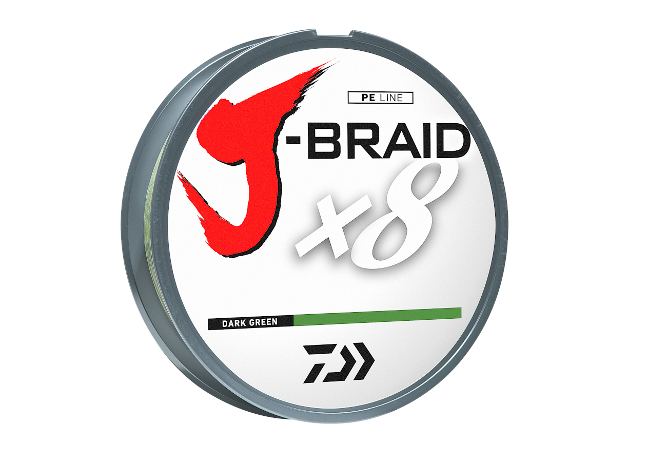 Daiwa J-Braid X8 8 Strand Braided Line 20 lb 300 yds, Dark Green