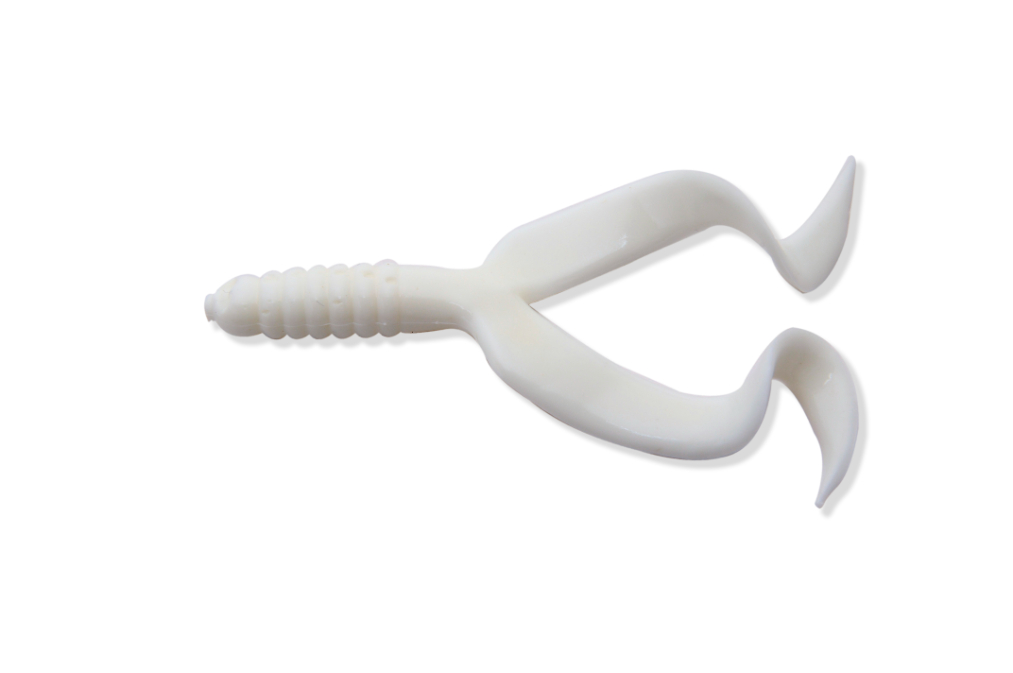 Mister Twister 4" Double Tail 10/Pk-White