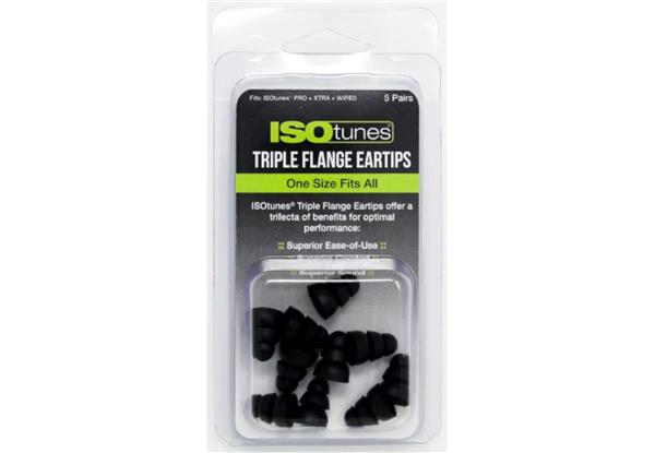 ISOtunes Silicone Triple-Flange Replacement Ear Tips (5 pairs/pk) Universal Size