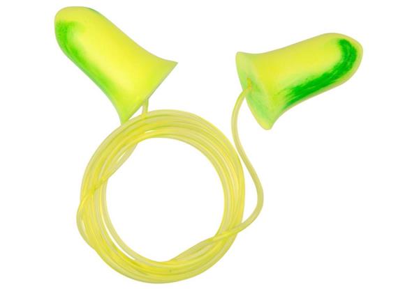 ALLEN ULTRX TETHERED TAPERED FOAM EAR PLUGS, LIME 5 PR