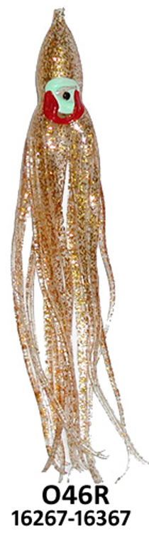 Yamashita Squid 4.5" Rigged-40 lb Test, O46R-Gold Glitter