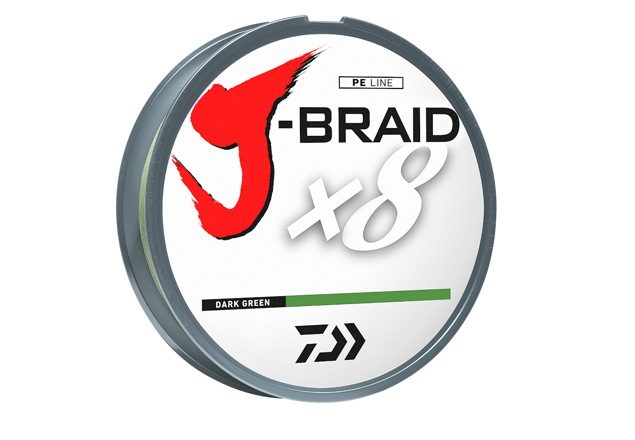 Daiwa J-Braid X8 8 Strand Braided Line 10 lb 150 yds, Dark Green