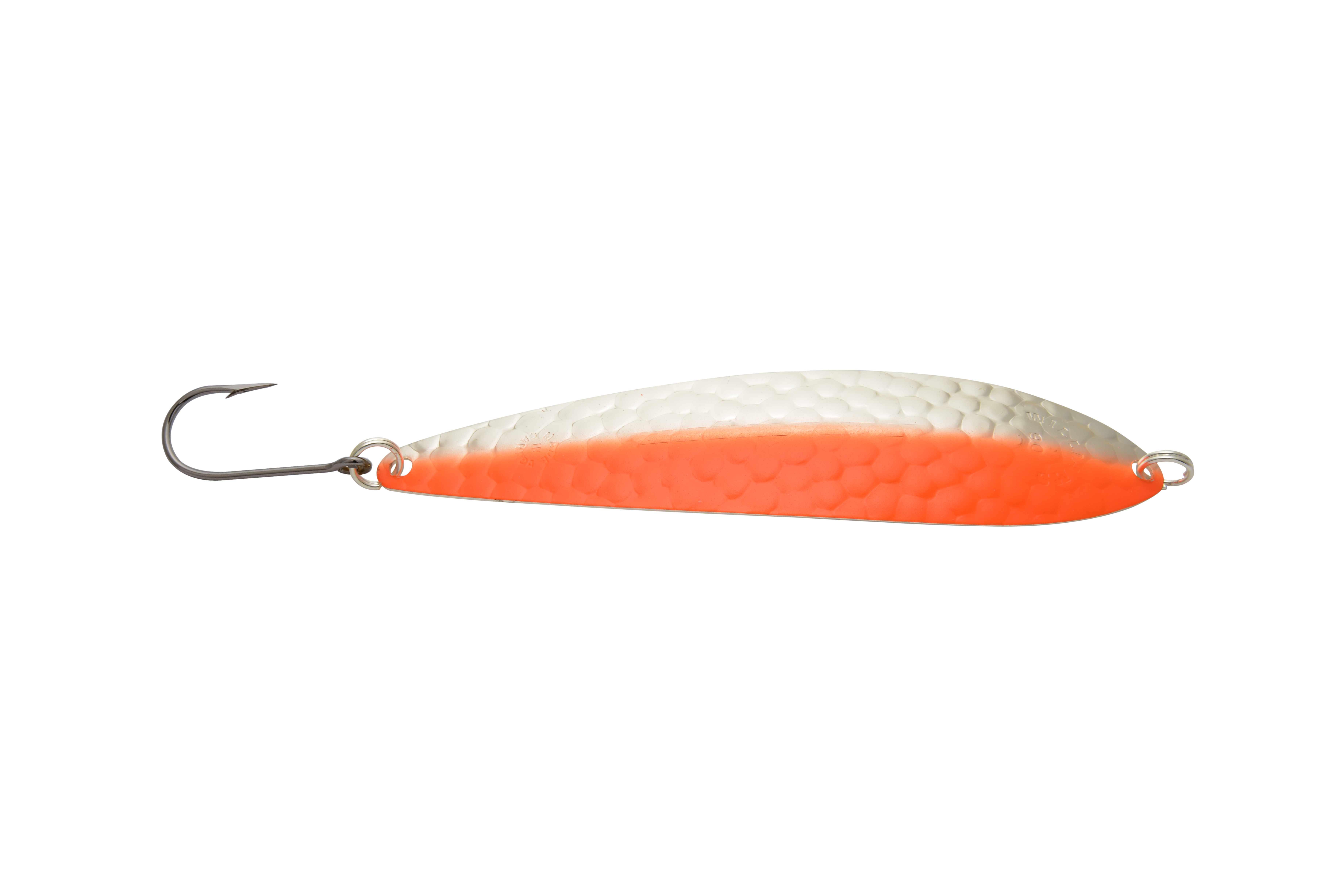 Williams Large Whitefish Spoon Siwash Hook 6'' 1 1/2 oz-Half Silver/Half Orange HOneycomb