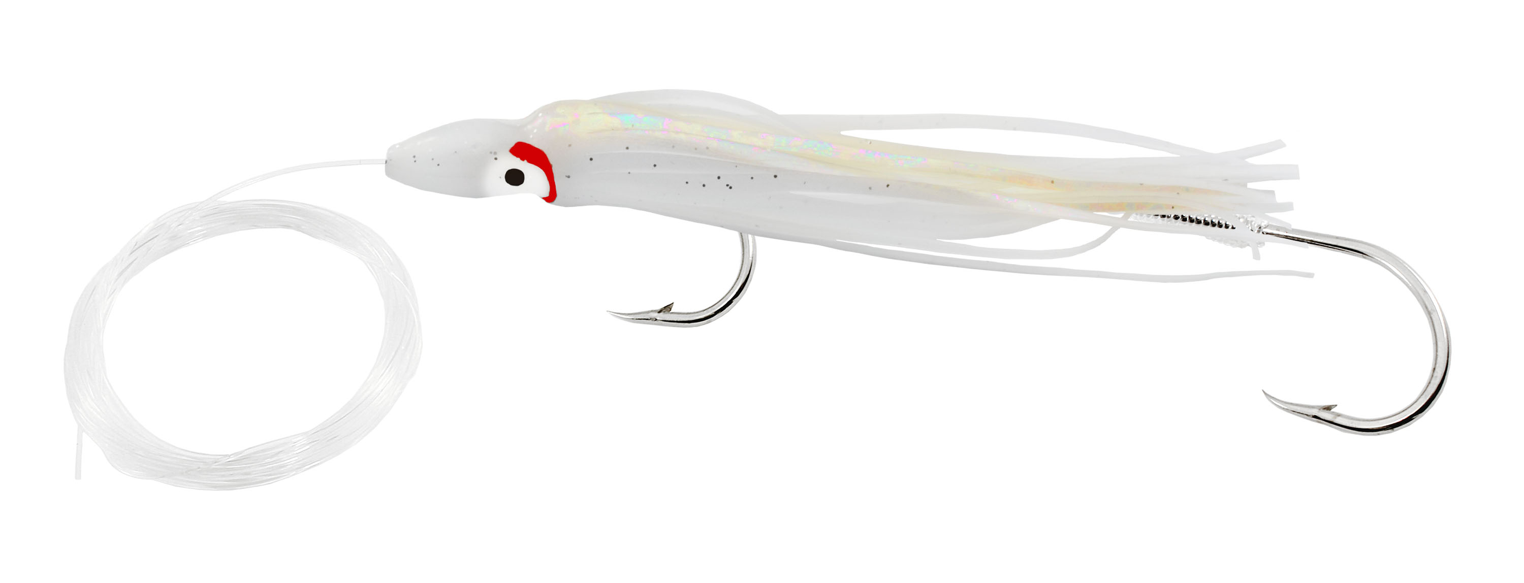 Delta Rigged Squid Hoochy, 4 1/2", UV Pearl