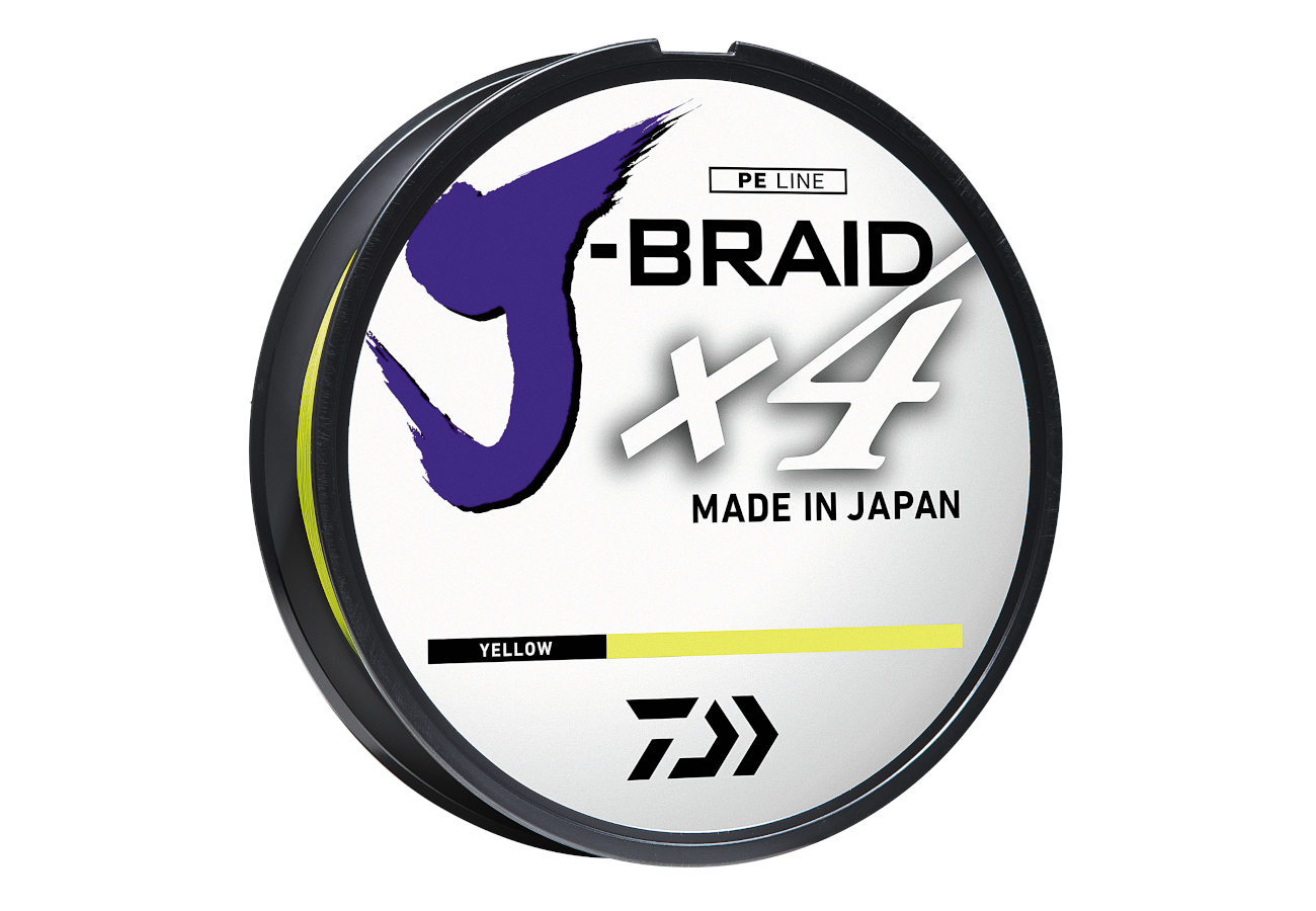 Daiwa J-Braid X4 4 Strand Braided Line 20 lb 150 yds, Yellow