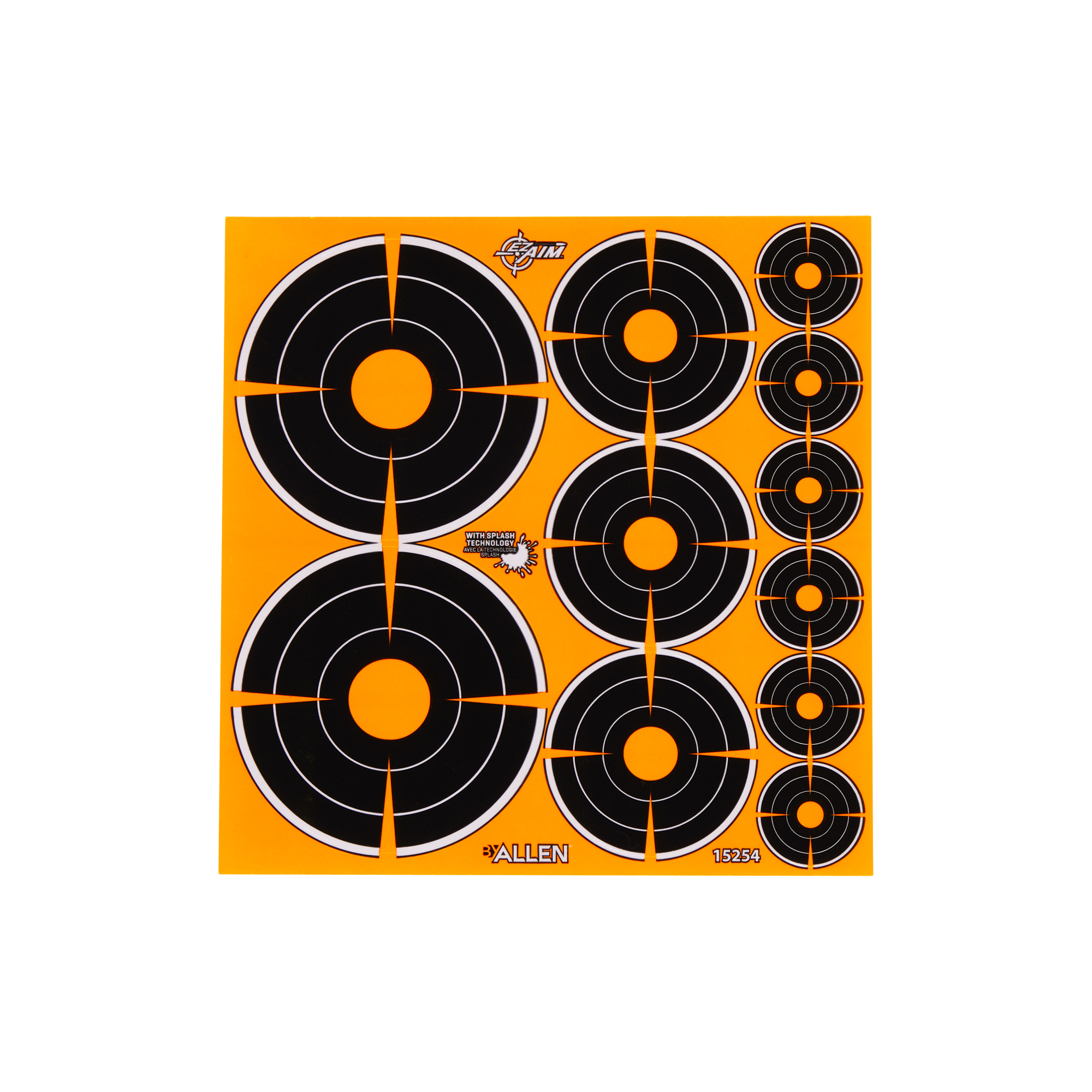 Allen EZ-Aim Adhesive Splash Variety Pack Bull's-Eye Targets - 12 Sheets