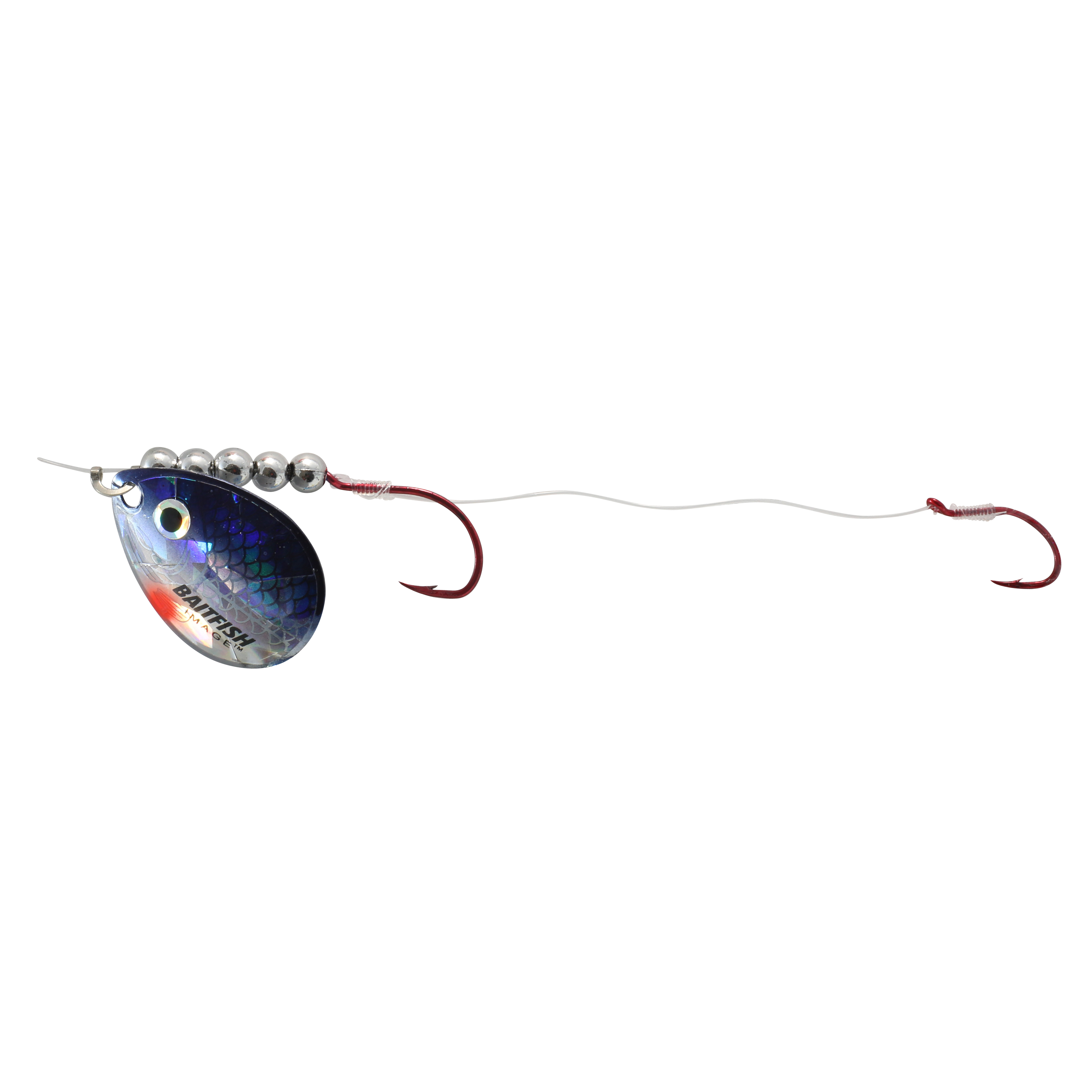 Northland Baitfish Spinner Harness, 60" Snell, #2-4 Hk, 1/Pk, Silver Shiner