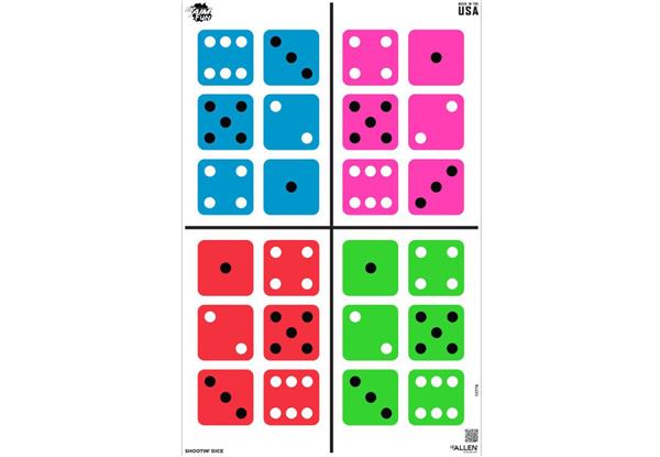 ALLEN EZ AIM FUN SHOOTIN' DICE PAPER TARGET 23" X 35" 3 PACK