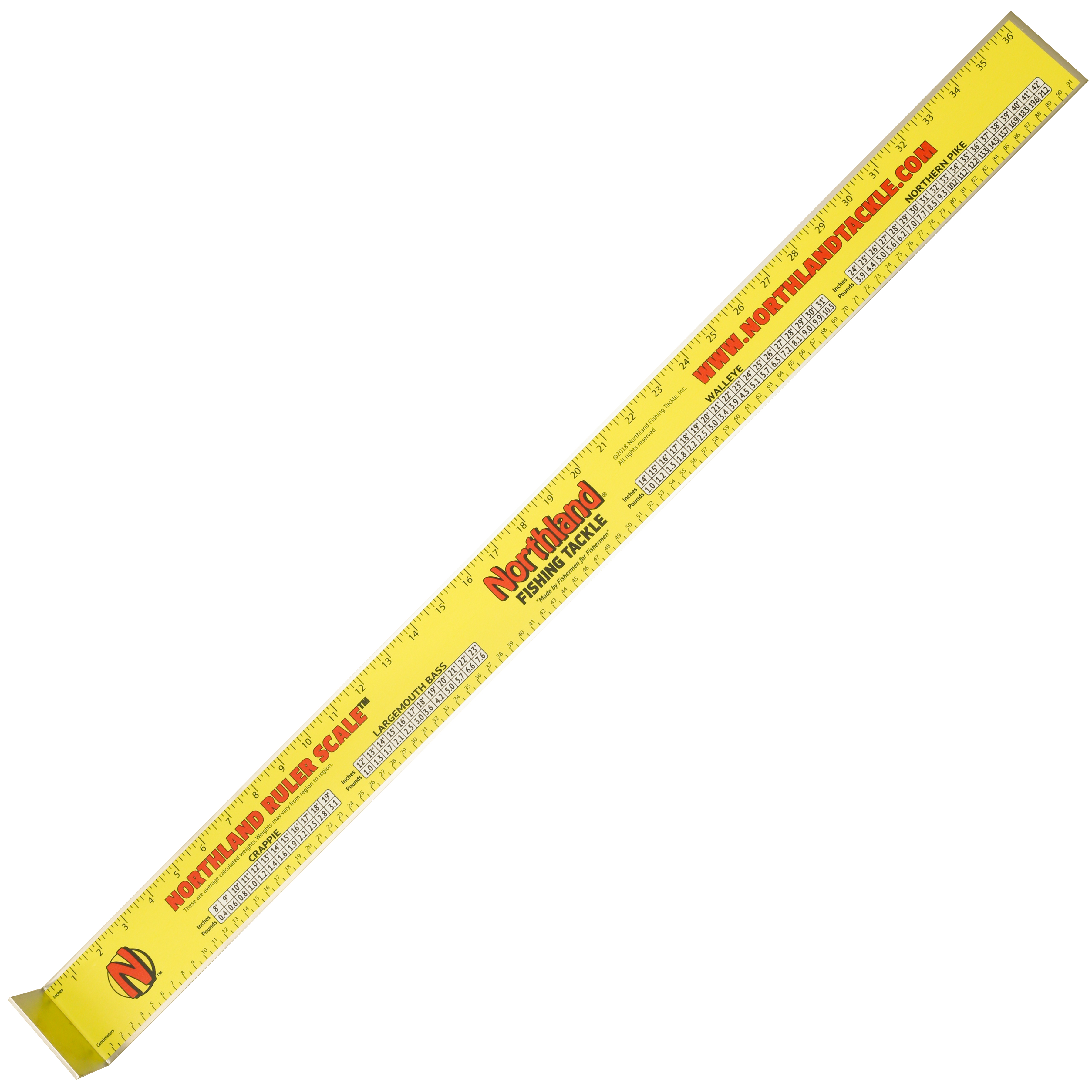 Northland Ruler Scale Bump Board, 36", 1/Pk, Yellow