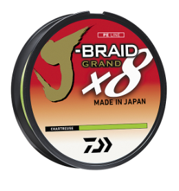 Daiwa J-Braid X8 Grand 8 Strand Braided Line 40 lb 150 yds, Chartreuse