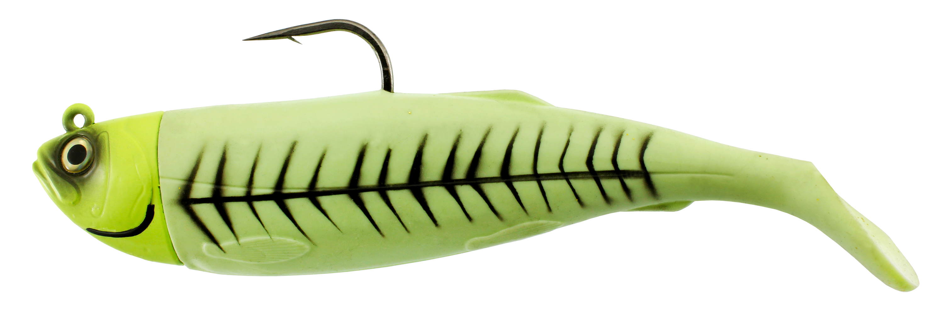 Delta Power Paddle Swimbait Jig, 16 oz, with 1 Replacement Tail, Green Glow