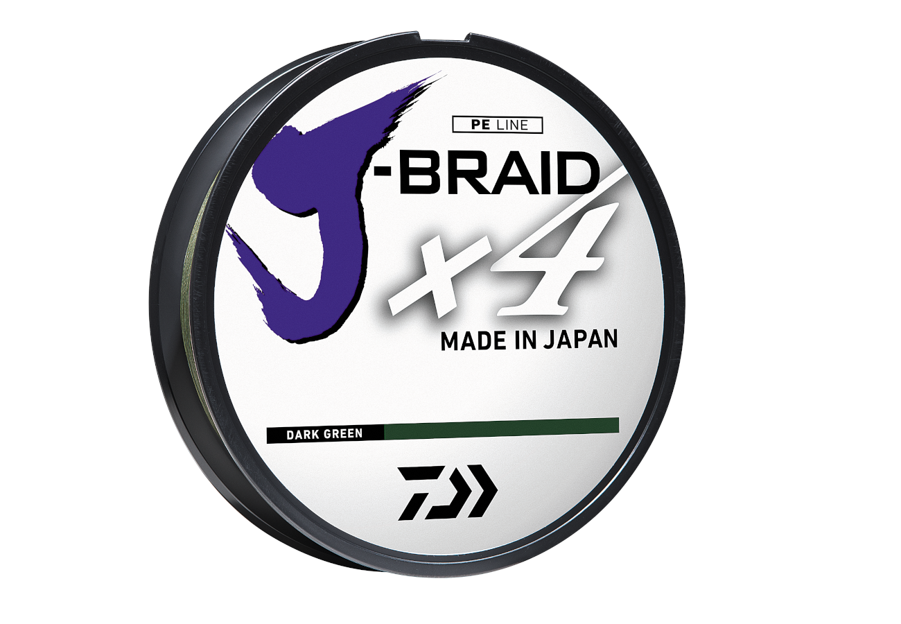 Daiwa J-Braid X4 4 Strand Braided Line 20 lb 3000 yds, Bulk, Dark Green