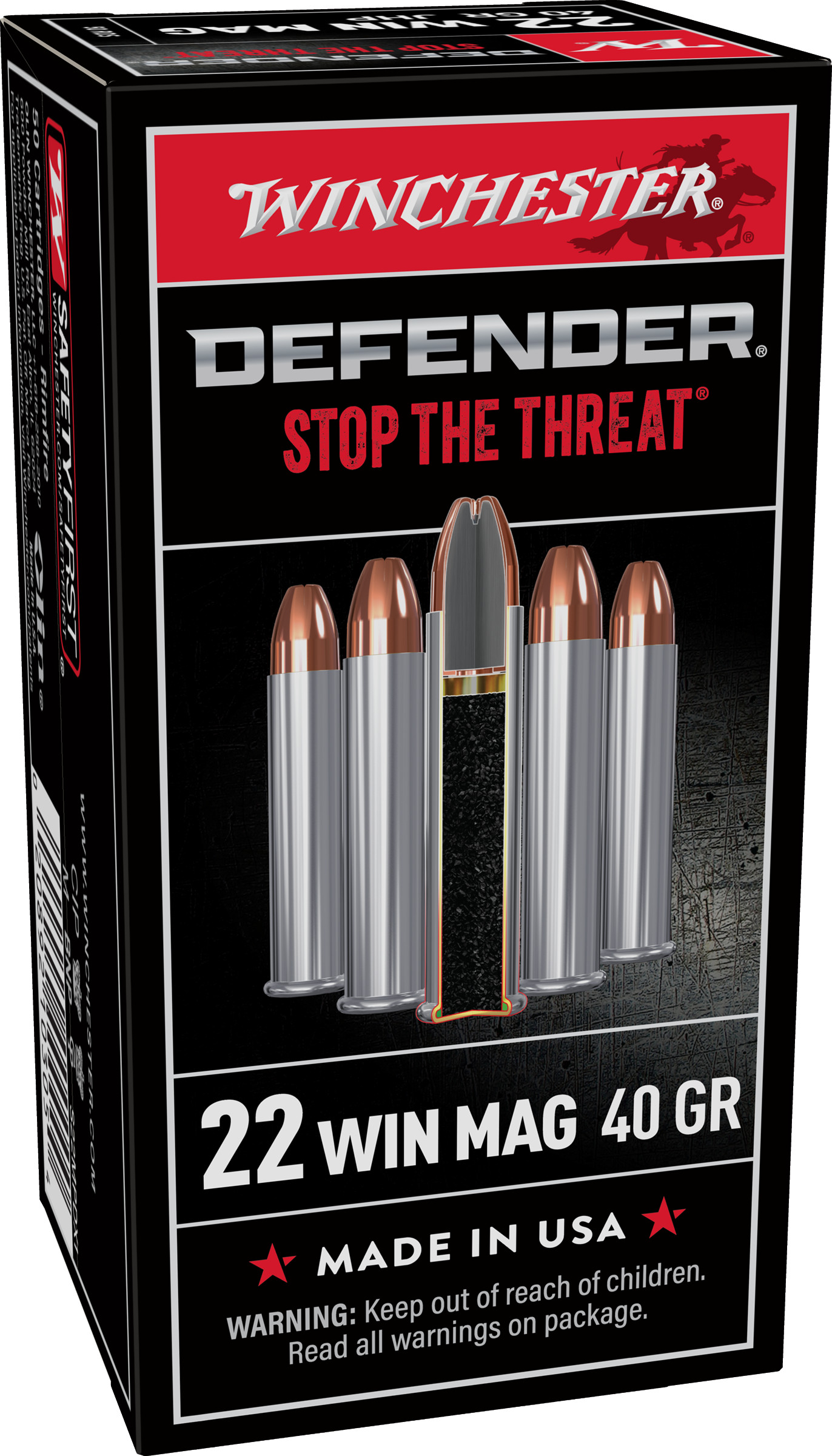 Winchester Bullets 22 WMR PDX1 Defender JHP 45 Gr