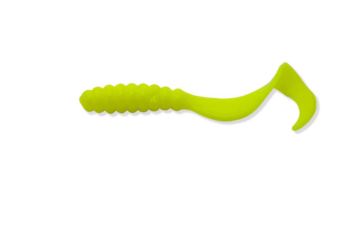 Mister Twister 3" Meeny Curly Tail 25/Pk-Opaque Chartreuse