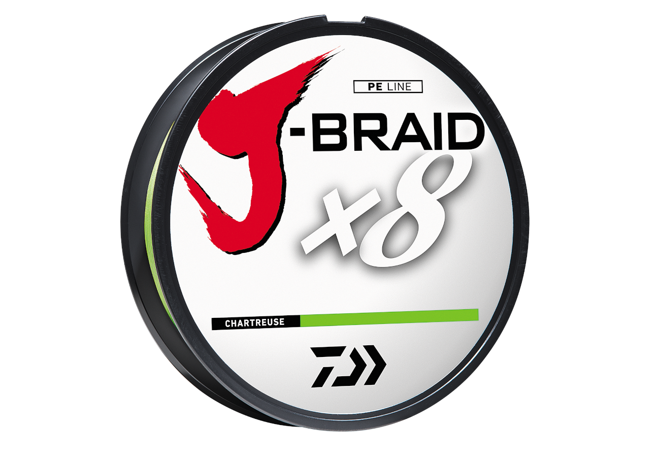 Daiwa J-Braid X8 8 Strand Braided Line 50 lb 150 yds, Chartreuse