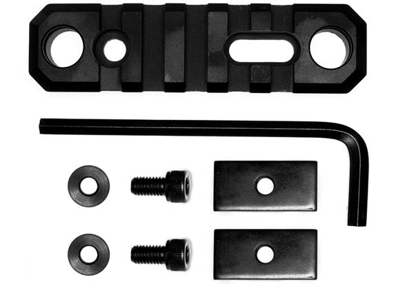 GrovTec Stock AR Picatinny Rail 3.1" 5 Slot with Push Button Bases