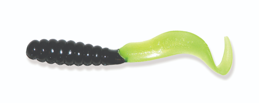 Mister Twister 4" Twister Tail Multi-Colour 10/Pk-Black/Chartreuse Tail