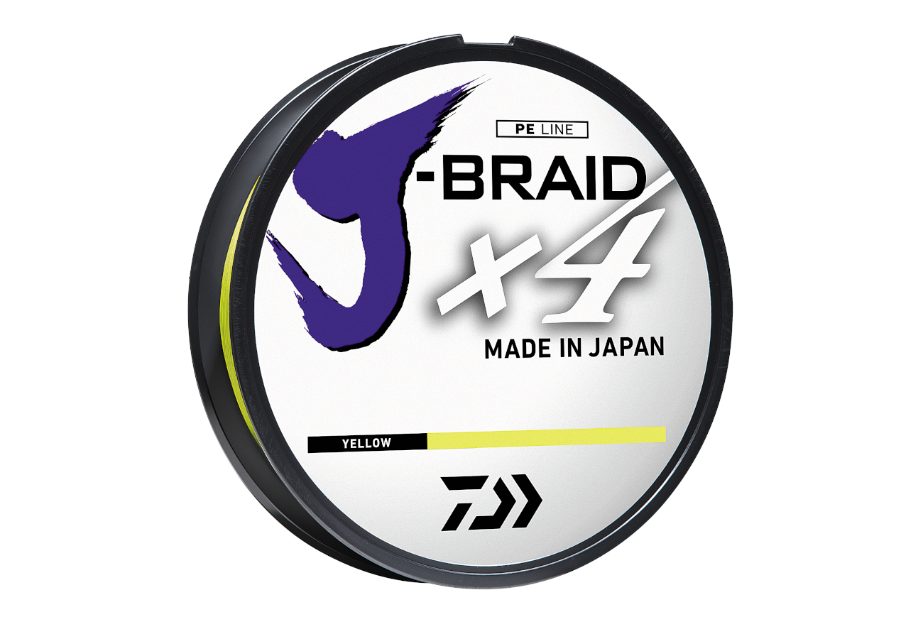 Daiwa J-Braid X4 4 Strand Braided Line 30 lb 150 yds, Yellow